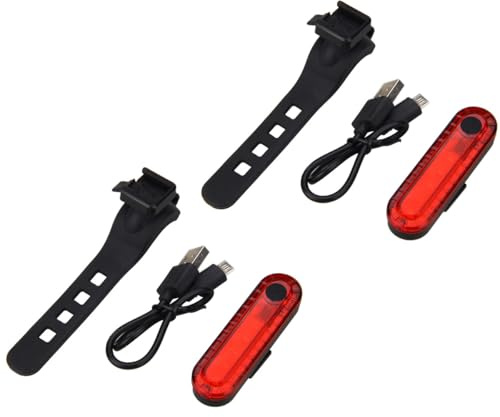 Luce Posteriore Bici USB Ricaricabile, 2 PCS luce Fanale Posteriore per Bicicletta LED Luce Bici, Avvertimento luce posteriore, luce bici Sicuro -LED per Bicicletta da Strada e Mountain Bike,Caschi