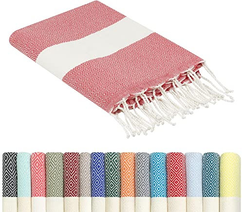 furora HOLIDAY Telo Mare Grande, cotone 100x200 cm | Telo Spiaggia antisabbia | Asciugamano Mare Fouta, frange e angoli - Pareo Donna Uomo Ragazzi | Pic Nic Beach Towel Coperta, lungo leggero