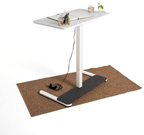 Yaasa Desk One 91x51cm, elektrisch höhenverstellbares Stehpult, Homeoffice | 40kg Traglast, 70-120cm Verstellbereich, Kollisionssensor, Filz-Fußablage, dezenter Handschalter, für kleine Räume/Homeoffice