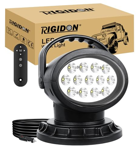 RIGIDON 38W 3800lm suchscheinwerfer, led arbeitsscheinwerfer mit magnetfuß | flood, zigarettenanzünder, 2,7 meter kabel, 12V 24V, offroad beleuchtung, arbeitslicht, für auto Pickup KFZ LKW ATV 4x4 boot