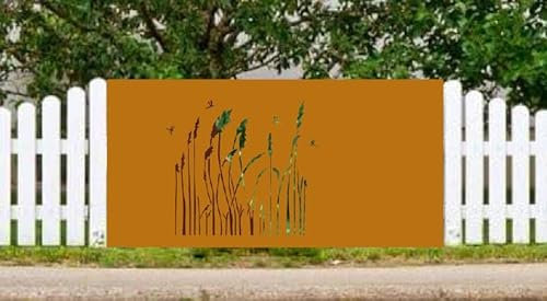Edelrost Gartenzäune Metallzaun Eisenplatte Eisenzaun Zaunelemente Rost L100H75cm