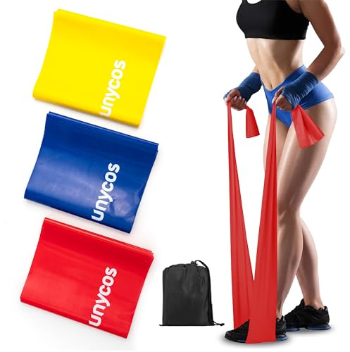 unycos - Bandas Elásticas Fitness de Látex Agradable a la Piel/Bandas de Resistencia, Cintas Antideslizantes para Glúteos, Brazos y Piernas, Gomas que Permiten Trabajar Fuerza-Musculación