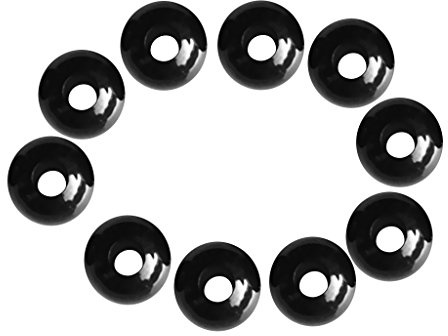 10 Stück Schwarz Kunststoff Elastische Gummiseile Knebelverschluss Ball End Lock Stopper