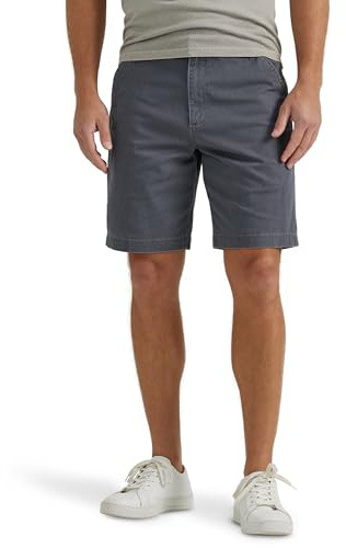 Wrangler Authentics Men's Flat Front Short, Pewter, 36W x 7L