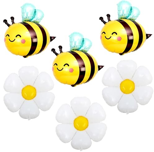 6 Piezas Abejas Decorativas Helio para Globos Decoración Cumpleaños Infantil y Graduación
