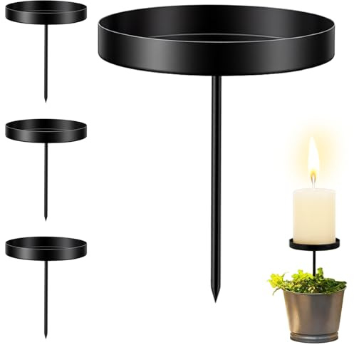 4er Kerzenhalter Gold Adventskranz Set,ø7,5cm/6,5cm/4,5cm Wählbar Metall Adventskränze Kerzenhalter mit Plattform,Kerzenstecker Adventskranz Kerzenteller für Stumpenkerzen Weihnachtsgirlande-6,5cm
