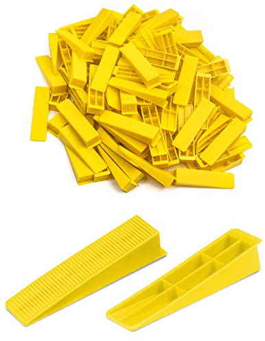 Tile Leveling System Wedges, 1000pcs Reusable Tile Leveler Wedges for 1/8,1/12,1/16, 1/32 Spacer and Tile Leveling System Clips, Tile Leveler Tools for Wall/Floor Tile & Stone Installation(Yellow)
