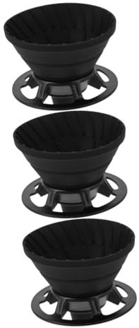 Cabilock 3 Pz Coppa filtro pieghevole gocciolatore per caffè da viaggio caffettiera da campeggio tazza filtro caffè accessorio per la casa filtro per caffè in silicone Gel di silice Black