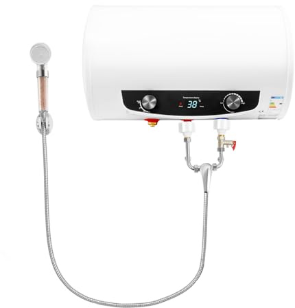 Soudesileim Elektro Warmwasserspeicher, 2000W wassererhitzer bad/küche mit dusche, warmwasserbereiter elektrisch Wandhängend, LED-Temperaturanzeige(25-75°C/77-167°F) (35L)