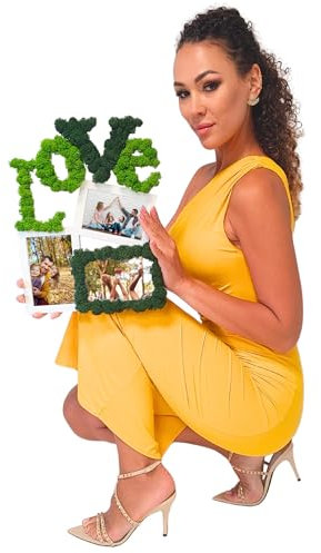 Fotorahmen Islandmoosbild Moosbild Islandmoos Rentiermoos Moos Moosbilder Wandbild Wanddeko Wandbilder mit Island Moss Mooswand Pflanzenbild Bilder Deko mit Holzrahmen Bilderrahmen (28x36 cm)