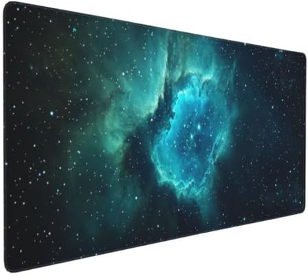 Grün Sternenhimmel Mauspad XXL, Mousepad 700x300x3mm rutschfeste Schreibtischunterlage, Präzises und langlebiges Large Mouse pad, Improved Precision rutschfeste Gummibasis, für Mauspad Office k-242