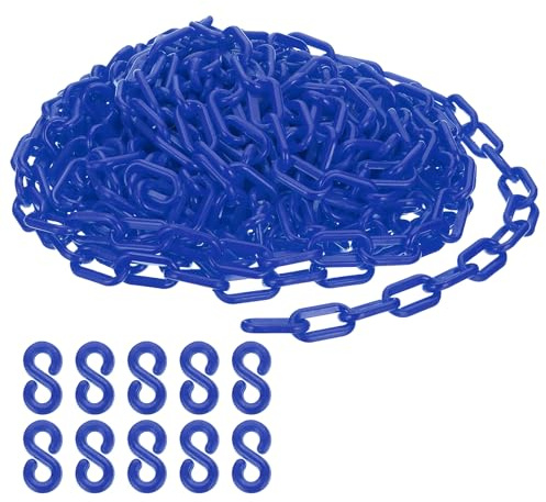 PATIKIL Blau Kunststoffkette, 39 ft 6mm Absperrkette Sicherheitsbarriere für Warnsicherheit Parkplatz, Personenkontrolle Zaun Tor Konzert Baustelle Absperrung Von Flächen