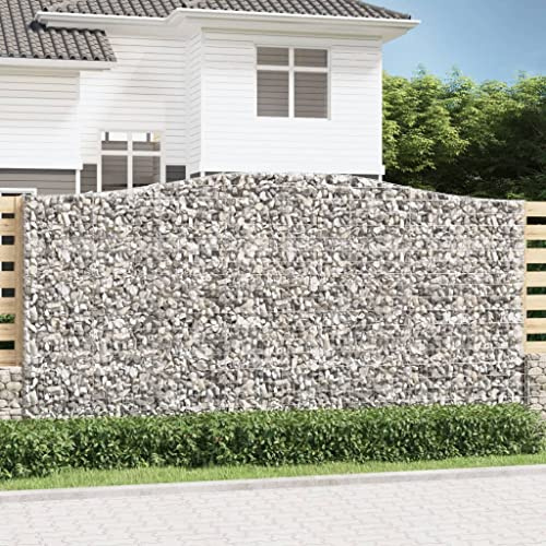 Verderoom Cesto Gabbione ad Arco, Gabbione in Rete Metallica, Gabbioni Metallici, Gabbioni da Giardino, Gabbione per Sassi, 400x50x200/220cm Ferro Zincato