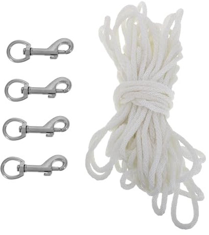 TOYANDONA 1set Outdoor Flagpole Rope Kit Nylon Flag Rope Clips for Tents Camping and Garden Use Easy to Install Versatile for Crafting and Clothes Drying