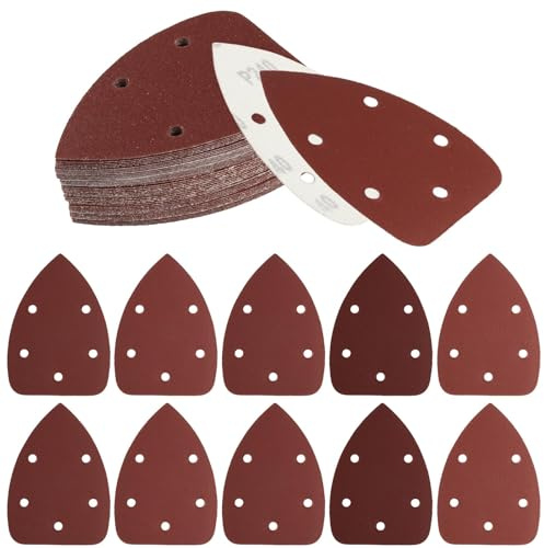 30 Triangle Mouse Sanding Pads 5 Hole 80 Grits Mouse Sander Pads | Assorted 80 Grits Sanding Sheets For Electric Sander Detail Sander Pads