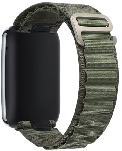 Nylon Loop Band Compatible with Apple Watch Ultra3/2/1 SE3/2/1 Series11/10/9/8/7/6/5/4/3/2/1 – Justerbart, lätt, andningsbart G-Hook-outdoorarmband för (38/40/41/42/44/45/46/49 mm), Grön
