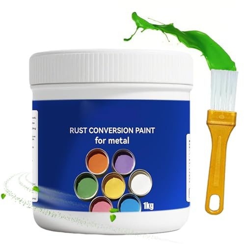 Removedor de óxido impermeable con pintura multicolor para conversión de óxido que previene la decoloración y el desprendimiento. Apto para uso en interiores y exteriores.