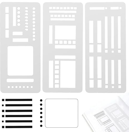 TECHEEL 3 Stück Kalender Schablone Tagebuch-Schablonen Liste Tagebuch Zeichenschablone Wochenschablone Wiederverwendbare Bastelschablonen Für Journaling Kalender Zeitplan Tagebuch Scrapbooking