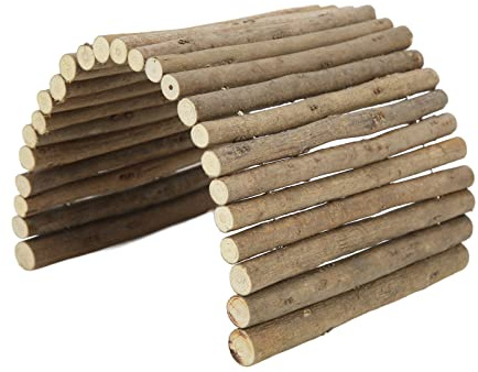 AKLOSIPY Trähamsterbro för små Husdjur - Bendy Lekstruktur för Marsvin, Illrar och Chinchillor (15 * 40 cm)