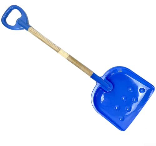Pala da neve staccabile con manico in legno e paletta in plastica, per bambini, lunghezza regolabile, per attività all'aperto sulla neve (azzurro)