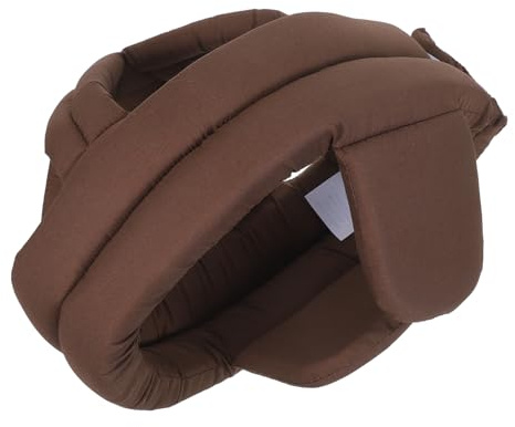 UKCOCO Casquette de Protection pour Personnes Âgées Coussin Amortisseur en Coton, Réglable et Respirante, Chapeau Anti-Chute Marron Protection des Oreilles pour Promenade et Activités