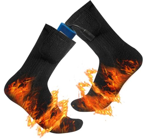 Calcetines calefactores, Calcetines eléctricos | Calcetines Calientes Recargables para Camping, Eléctricos de Batería de Carga para Hombres y Mujeres, Calcetines Calientes