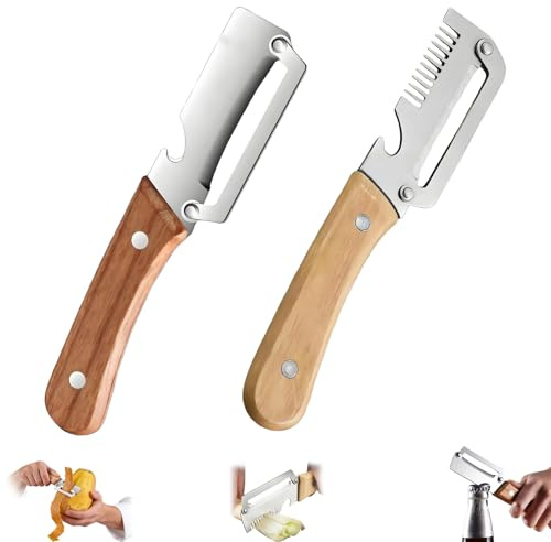 Multifunctional Vegetable Peeler, 2026 New 3-in-1 Peeler & Bottle Opener & Julienne Peeler, Stainless Steel Ergonomic Kitchen Tool for Potato Fruit Vegetable (Option 3)
