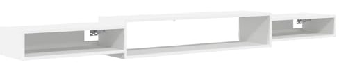 Mhdvray Mobile TV da parete, bianco, 220 x 28 x 21 cm, mensola sospesa per soggiorno, moderna mensola sospesa da parete, struttura stabile in legno