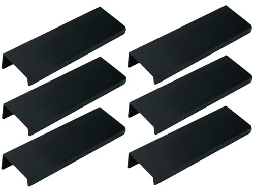 LC LICTOP Black Finger Pulls, 3.94 Inch, 2.52 Inch Spacing, 6Pcs