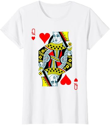 Poker Spielkarten Herz Dame Verkleidung Karneval Kostüm T-Shirt