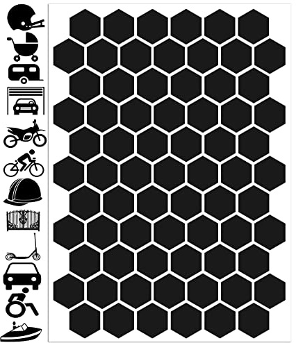 Biomar Labs Reflektor Aufkleber Set – Reflektierende Sticker als Reflektoren für Fahrrad Auto Motorrad Scooter, wetterfest und selbstklebend D 52