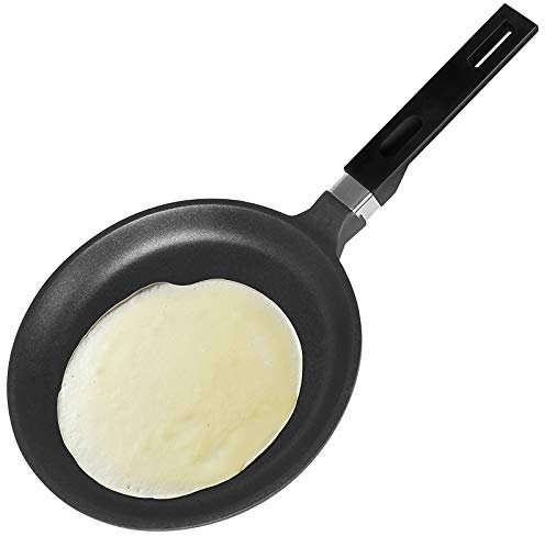 Gotoll Padella per Crepes 24cm,Padella in Alluminio Fondo a Induzione,Manico Staccabile