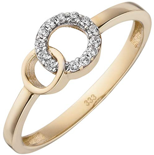 Jobo Damen-Ring aus 8 Karat 333 Gold Bicolor mit 13 Zirkonia