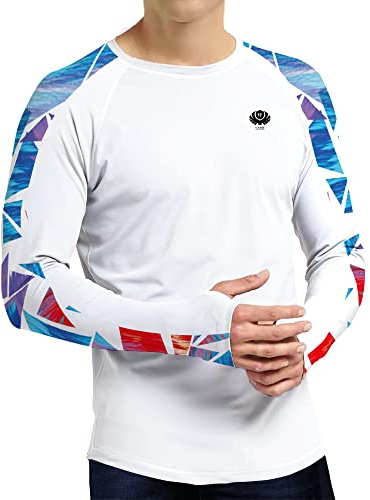 voofly Herren Aktualisiert UV Shirt Langarm UPF 50+ Rashguard Outdoor Sports Tshirts Schwimmshirt Surfshirts Laufshirt for Men