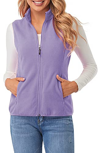 fuinloth Manteaux Polaire Sans Manche Femme, Chaud Léger Gilet Veste avec Poches Zippées