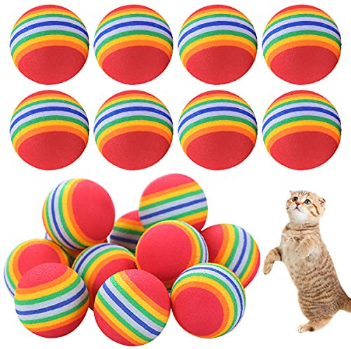 Regerly Katzenspielzeug Bälle, 20 PCS Haustier Katzen Spielzeug Sanfte Bälle Interaktives Katzenspielzeug Ball für Hundewelpen Kätzchen Apportieren Interaktives Spielzeug