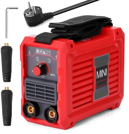 SVE - Mini Soldador Inverter 250A Tecnología IGBT Corriente Continua DC MMA Pantalla Ditital Puerto USB de carga Incluye 5 Electrodos, Careta, Piqueta, Pinza Negativo, Pinza Porta Electrodo