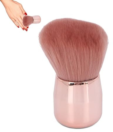 Nail Art Brush Dust Powder Remover Brush, Nail Art Dust Cleaner Brush, Soft Nail Bristles Small Cleaner Brush for Nail Trimming Cleaning,Makeup Blush Brush Poder Brush Beauty Tool(Rose Gold)