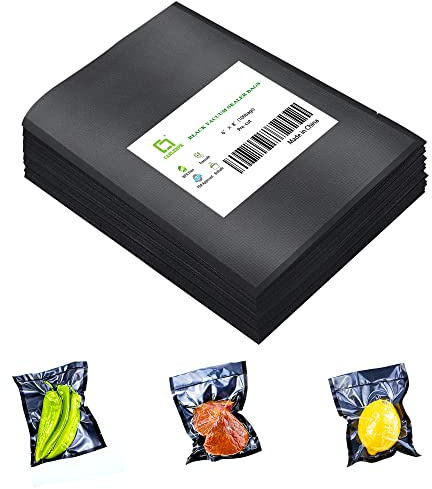 CANLENPK 15x 20 cm Vakuumbeutel mit Schwarzer Rückseite und Transparenter Vorderseite,Lebensmittel Aufbewahrung Beutel, Sous Vide zum Einfrieren und Erhitzen von Lebensmitteln (100 Beutel)