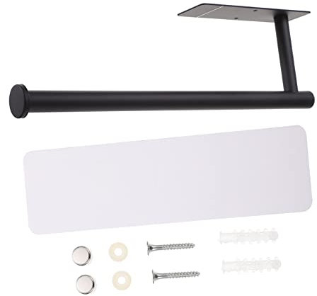 Cabilock 1 Satz Küchen Rollen Papier Halter Haushalt Rack Selbstklebendes Papier Papierhandtuchhalter Wand Toilettenpapier Wandhalter Multifunktionsregal Plastikfolie Edelstahl 304