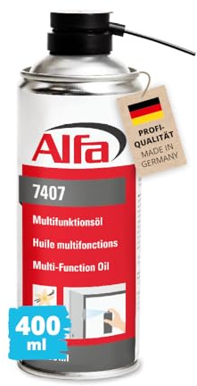Alfa Multifunktionsöl Spray 400 ml – Universeller, effektiver Rostlöser | Profi-Qualität - Pflegendes Kontaktspray zur Korrosionsdurchdringung - Schmiermittel für Ketten, Schlösser & Scharniere