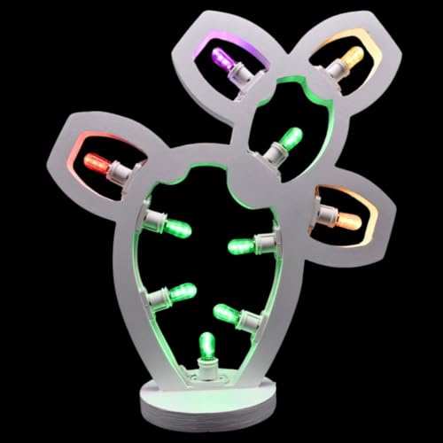 Luminaria Salentina d’Arredo Fico d'India Bianco, Lampadine Decorative Led Colorate da Parete, Luci Insegna Esterno Interno Lampada, Decorazioni Arredo Interno Esterno, 100% Made in Italy