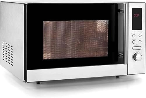 Suinga Microondas Profesional 23 Litros 800W | Microondas de Sobremesa Blanco con Grill | Microondas de Convección con Plato Giratorio