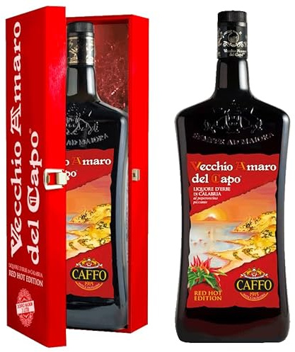 CAFFO Vieux amer du vêtement rouge chaud Editon 3 L + caisse en bois