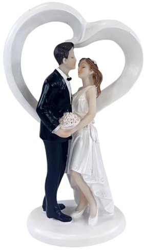KNBMCAV Figurines de Gâteau de Mariage, Couple de Mariés, Figurine Décorative pour Gâteau de Mariage, Décoration de Gâteau de Saint-Valentin, Décoration de Mariage