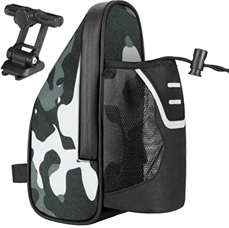 Lybunair Bike Reflective Saddle Bag with Water Bottle, Waterproof Bike Water Bottle Holder Bag Under Seat - MTB BMX Road Bike (Camouflage)