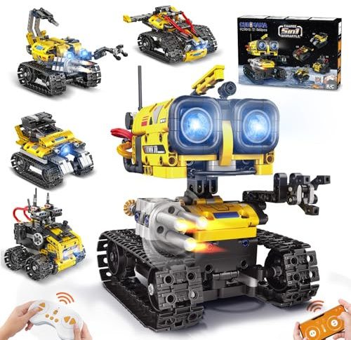 CUBIMANA Tecnologia Robot giocattolo da costruzione per bambini – 5 in 1 App e tecnica di controllo remoto giocattolo da parete, robot da ingegneria/Mech Scorpion, regalo per ragazzi e ragazze a