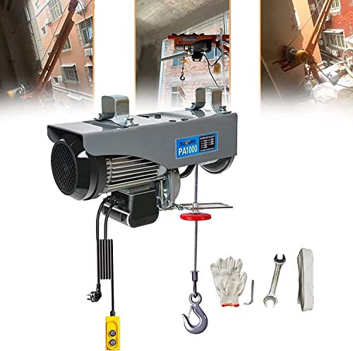 WQZStar Mini palan de Levage électrique, Petite Grue Domestique 220 V, treuil électrique avec télécommande et Frein Automatique, élévateur à câble électrique intérieur 510 W