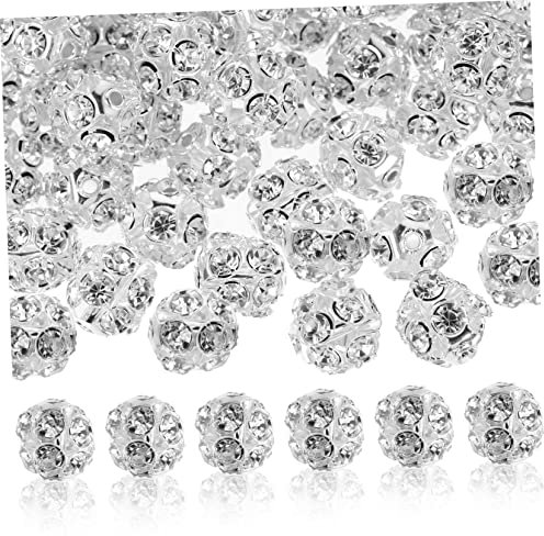 CORHAD Schmuckperlen 90st Bohrkugelabstandshalter Perlen Zum Basteln Diy Handwerk Perlen Machen Perlen Zum Selbermachen Von Schmuck Edelsteinperlen Halskette Mit Strasssteinen Strass Halskette Kupfer