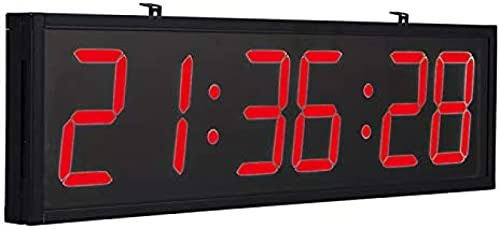 Reloj digital LED para gimnasio con control remoto, cronómetro, alarmas, temporizador, humedad y temperatura, reloj de pared de gran tamaño de 27,8 x 7,6 pulgadas para oficina, casa, lugar público